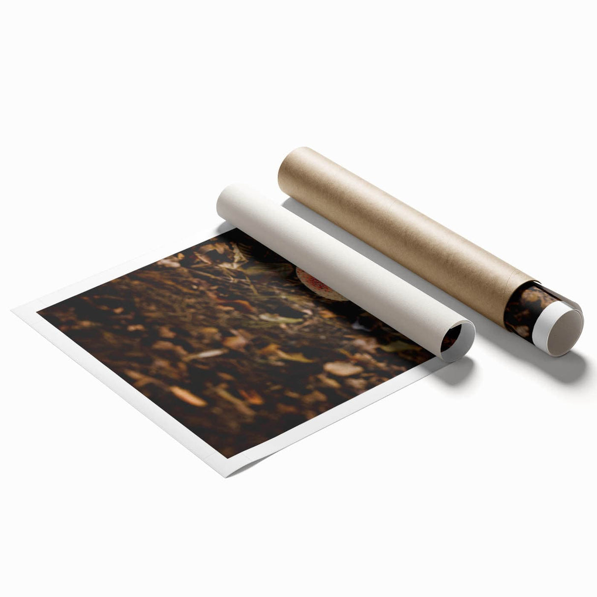Extra large rolled canvas print featuring a detailed floral design in autumn hues, ideal for classy bathroom wall art.