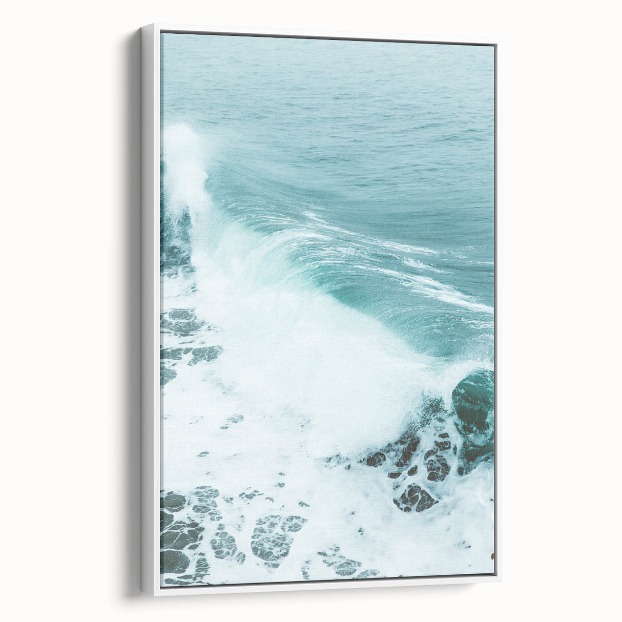 Vintage poster art of a colorful summer scene on extra large framed canvas, ideal for living room decor.