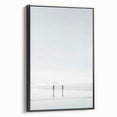 Black and white wall art featuring a vintage landscape painting on a framed canvas, suitable for bedroom decor.