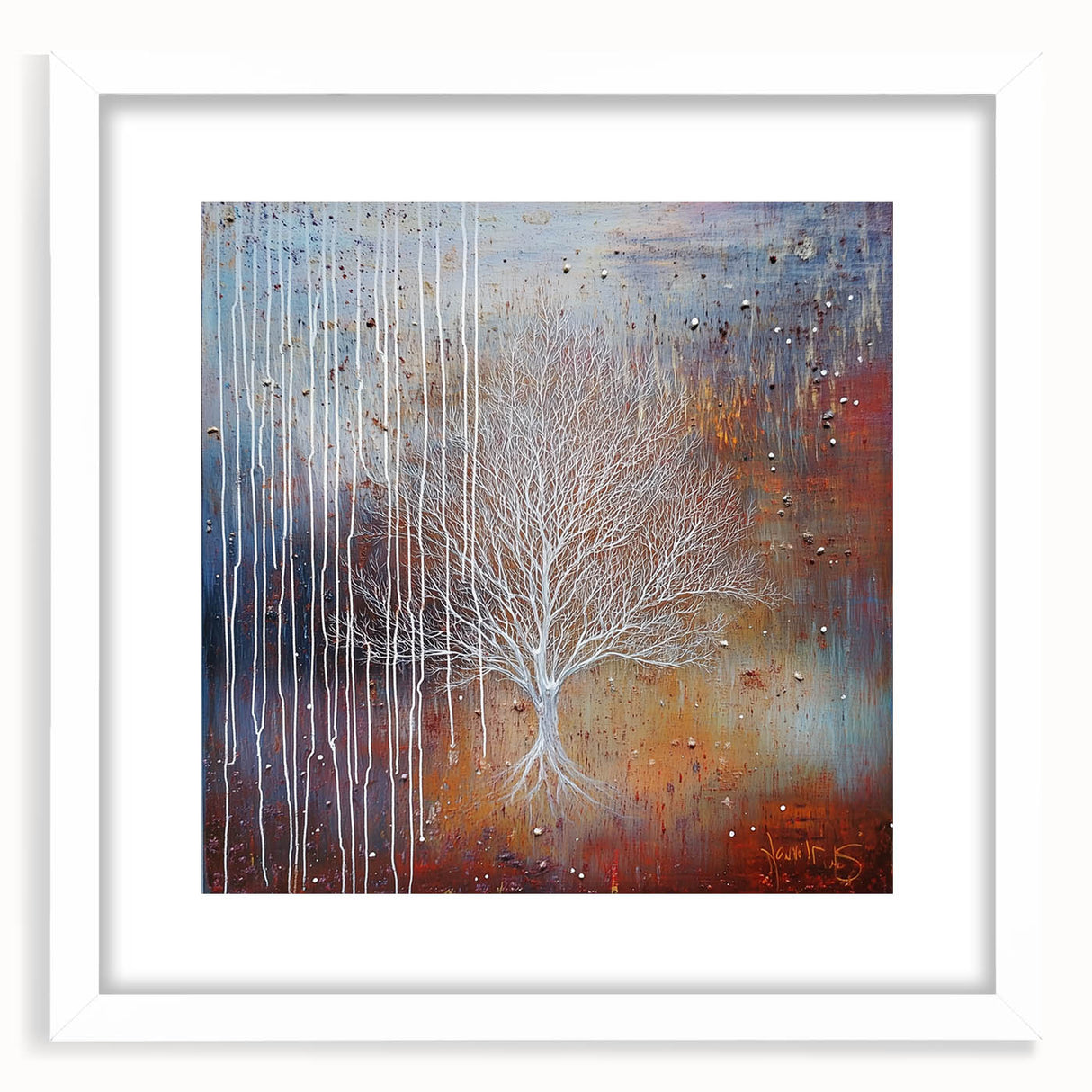 Mystical Tree Wall Art - Textured Abstract Dining Room Canvas