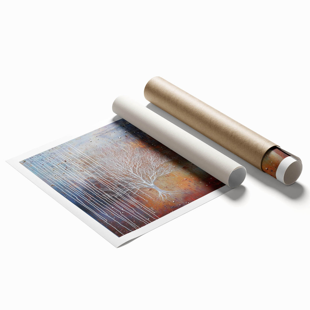 Mystical Tree Wall Art - Textured Abstract Dining Room Canvas
