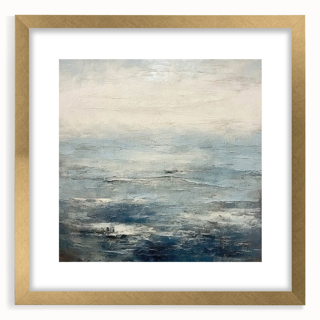 Abstract landscape wall art framed with a gold mat showcases vibrant colors and textures, perfect for modern home decor. Ideal for enhancing any living space.
