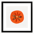 Extra large abstract art print featuring vibrant, colorful fruit motifs on a textured canvas, framed in black.