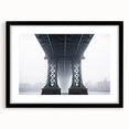 Black landscape bridge frame with a mat, showcasing a front view that highlights its sleek design and elegant finish, perfect for enhancing artwork displays.