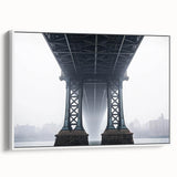 Framed canvas print of a serene landscape featuring a bridge, showcasing vibrant colors and intricate details, perfect for enhancing home decor.