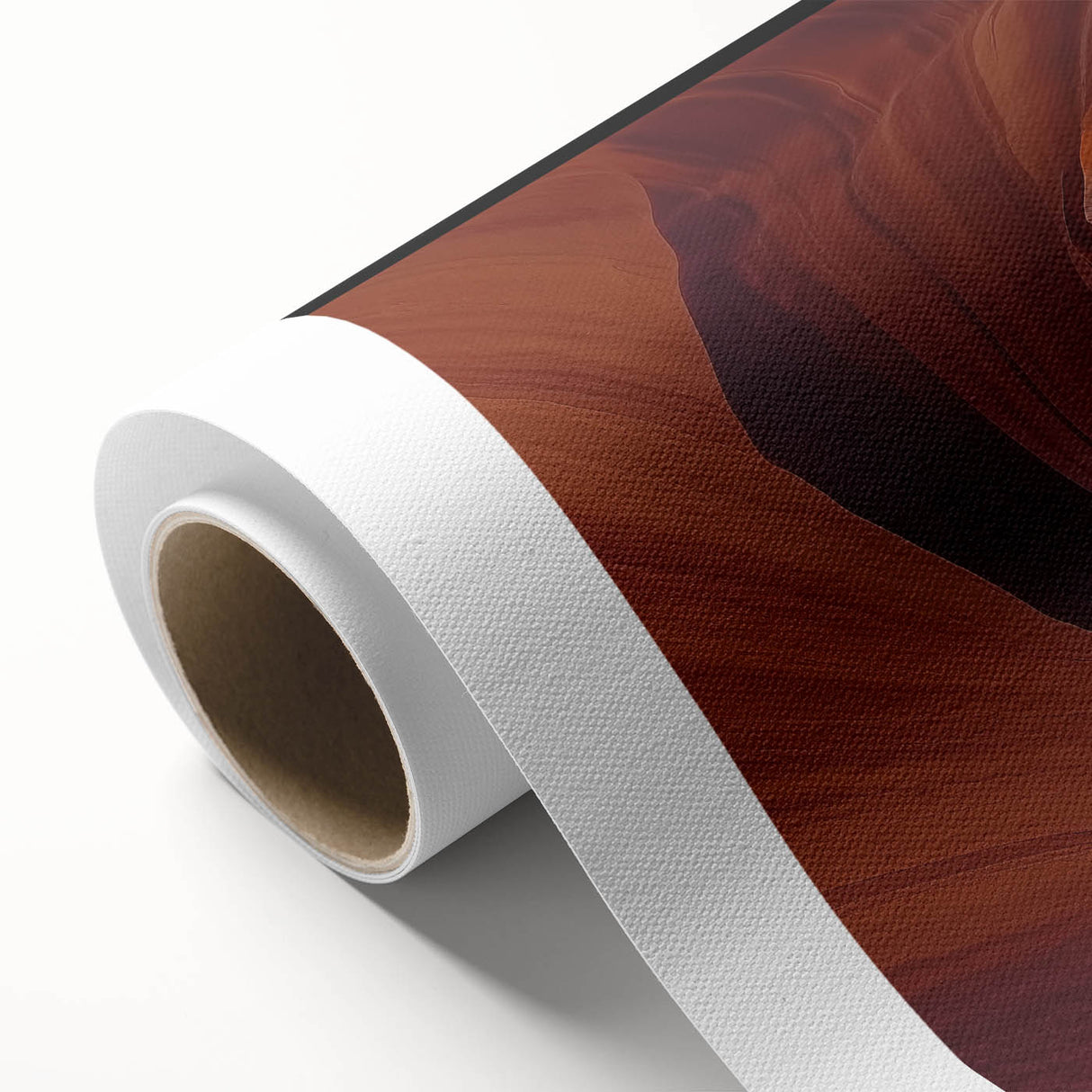 Stunning rolled canvas artwork depicting vibrant canyons in an abstract landscape, showcasing rich colors and textures, ideal for modern home decor.