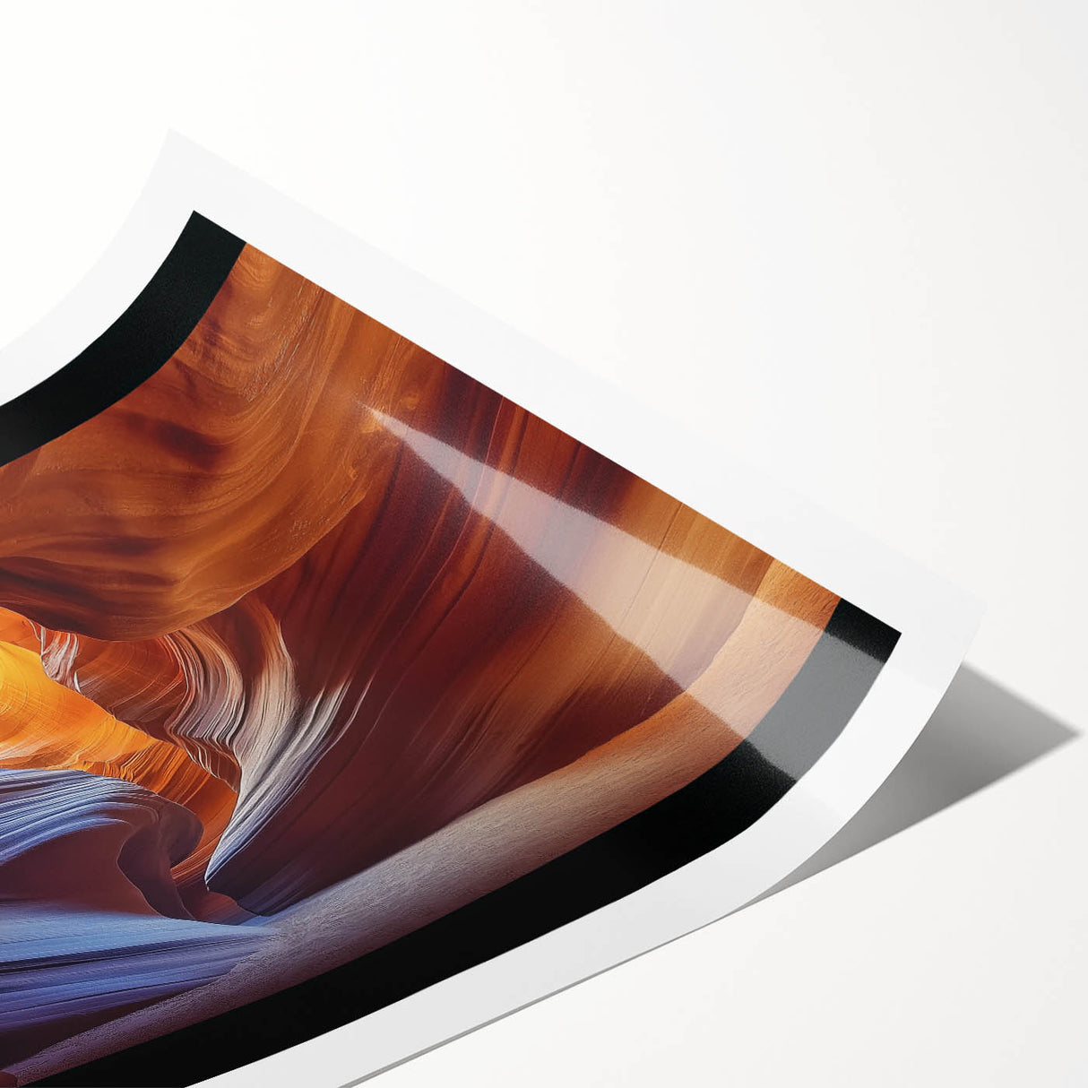 Landscape canyons rolled print showcasing vibrant earthy tones and intricate details, elegantly packaged in a protective cardboard tube for safe shipping.