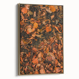 Framed canvas depicting a vintage-style landscape with autumn trees in gold and black tones, ideal for bedroom wall decor.