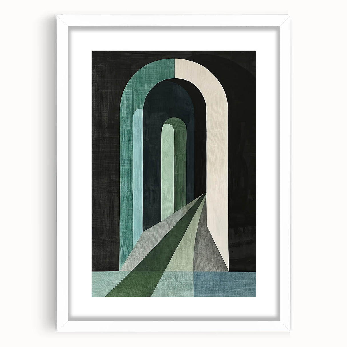 Modern Archway Perspective Art - Geometric Dining Room Canvas