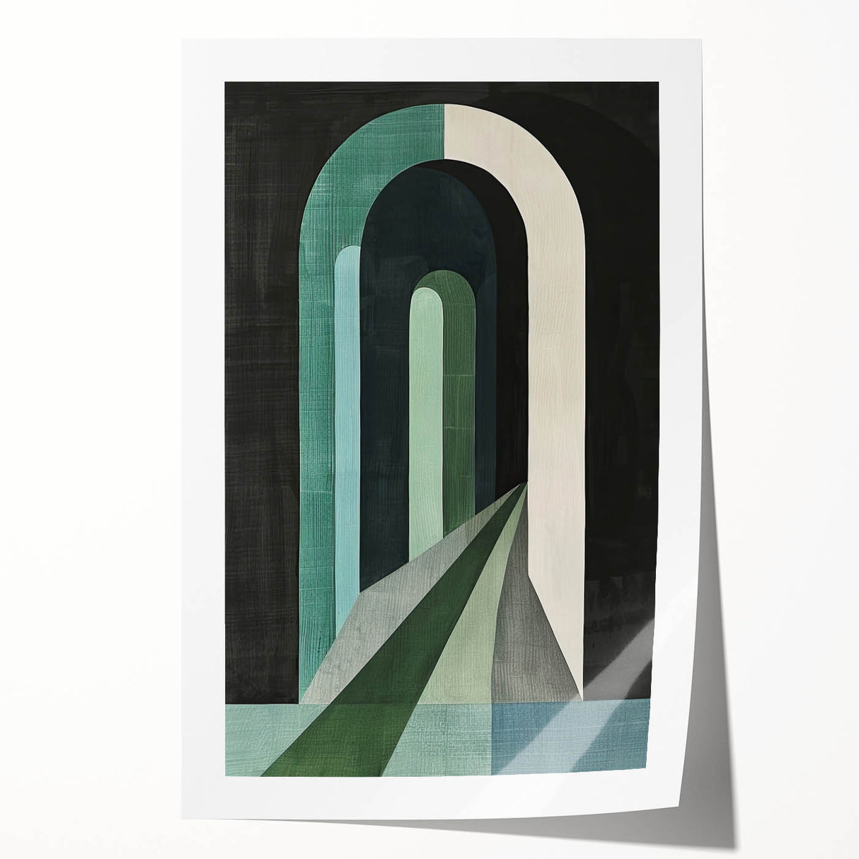 Modern Archway Perspective Art - Geometric Dining Room Canvas