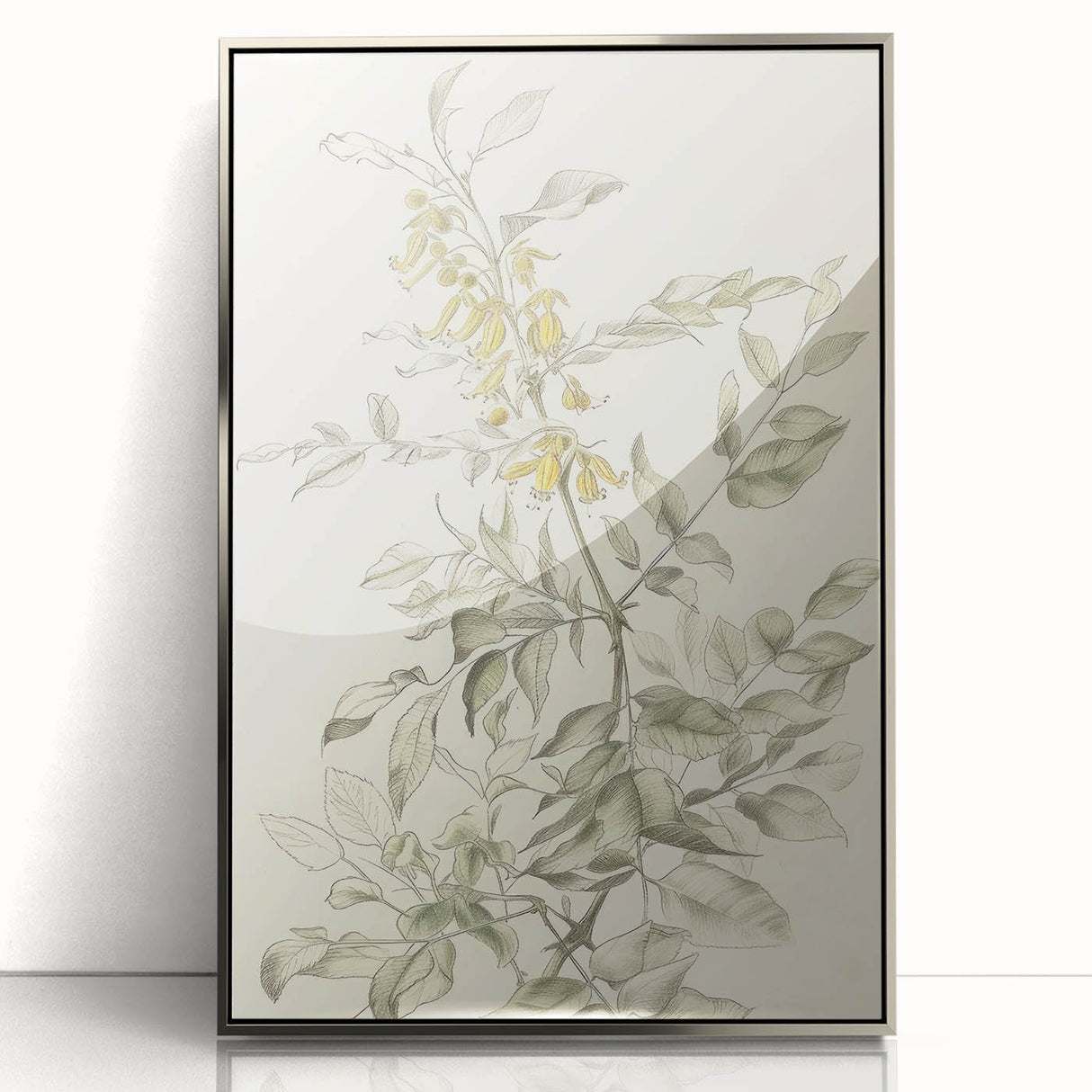 Botanical Floral Sketch Living Room Wall Art – Canvas Print