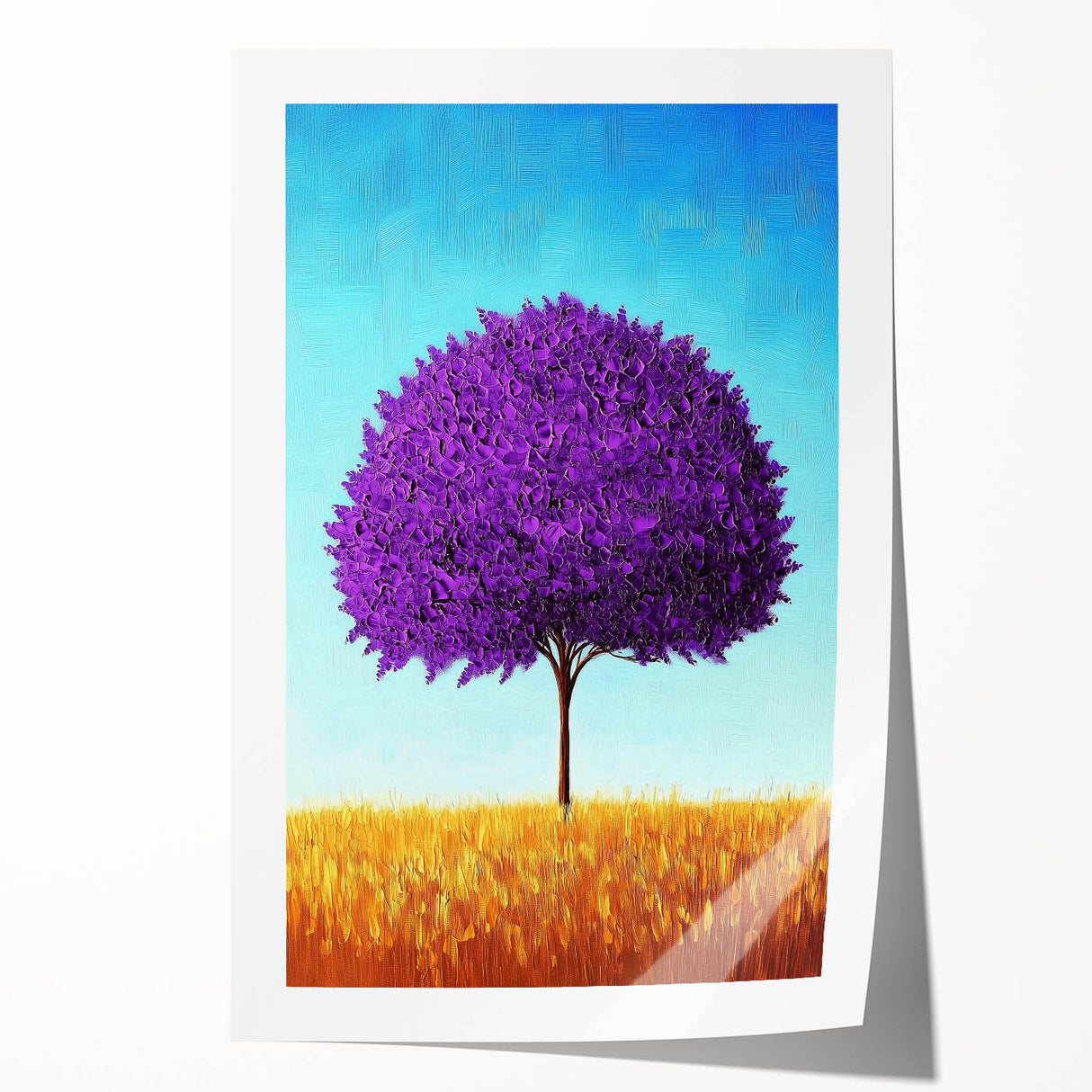 Purple Tree Office Wall Art – Vibrant Modern Office Décor
