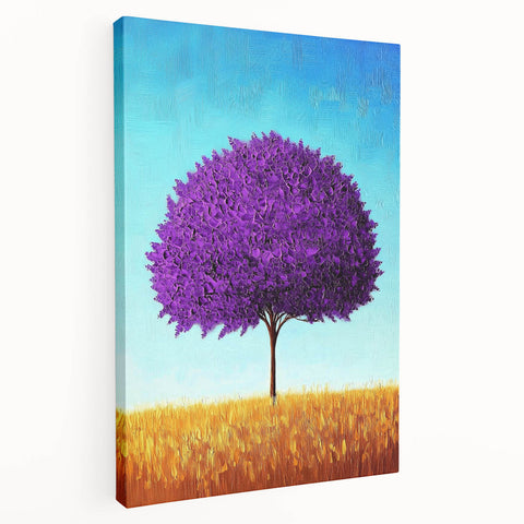 Purple Tree Office Wall Art – Vibrant Modern Office Décor