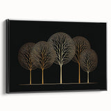 Framed abstract floral wall art in black, showcasing vibrant colors and intricate patterns. Ideal for modern home decor, displayed from a side view to highlight the frame's depth and design.