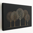 Abstract floral wall art on stretched canvas, showcasing vibrant colors and intricate designs, ideal for modern home decor. Side view highlights its depth and quality.