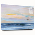 Abstract landscape wall art displayed in a side view, featuring vibrant colors and intricate details, mounted with decorative pins, perfect for modern decor.