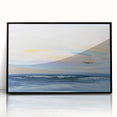 Framed abstract landscape wall art in black acrylic, showcasing a modern design with vibrant colors and intricate textures, perfect for contemporary home decor.
