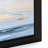 Close-up of a framed abstract landscape wall art piece, showcasing vibrant colors and intricate textures, ideal for modern home decor. Perfect for adding artistic flair to living spaces.
