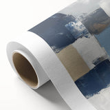 Modern Abstract Wall Art – Textured Blue and Beige Blocks
