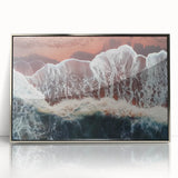 Framed acrylic artwork showcasing a serene beach landscape, featuring vibrant colors and detailed textures, ideal for enhancing modern home decor.