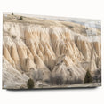 Acrylic glass landscape artwork showcasing vibrant canyons with a side view, held in place by decorative pins, perfect for modern home decor.