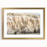 Elegant gold-framed landscape artwork depicting serene canyons with a mat surround, enhancing the natural beauty and depth of the scene. Ideal for home decor.