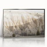 Framed acrylic artwork showcasing a stunning landscape of canyons, featuring vibrant earthy tones and intricate details, perfect for home decor enhancement.