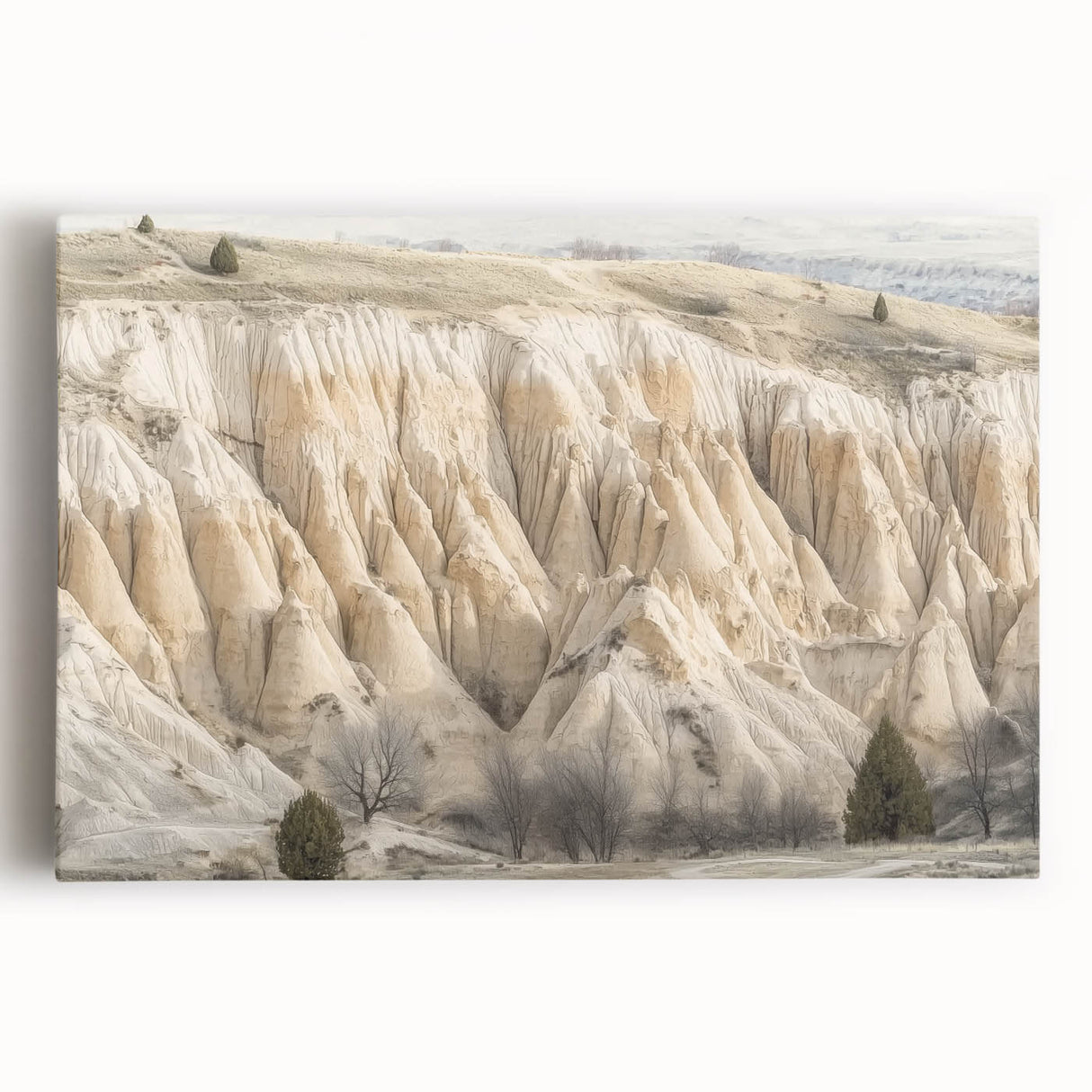 Vibrant landscape canvas artwork depicting stunning canyons in warm earth tones, ideal for home decor, showcasing intricate details and texture. Perfect for enhancing any living space with natural beauty.