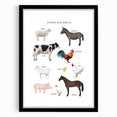 Farm Animals Kids Educational Wall Art - Learning Poster for Classrooms