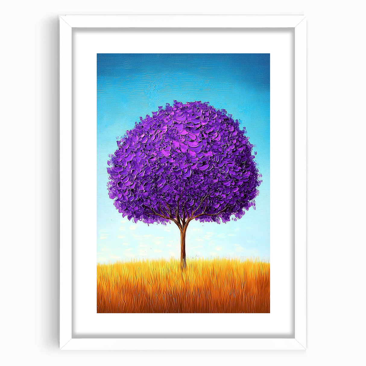 Framed Office Art – Vibrant Purple Tree Modern Office Wall Decor