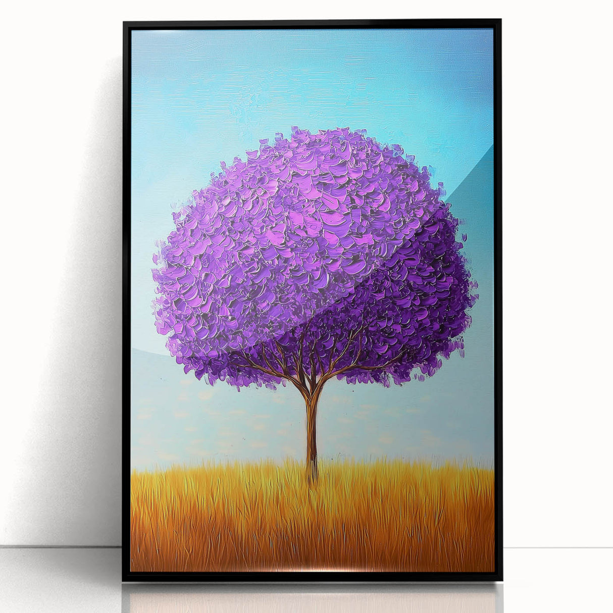 Framed Office Art – Vibrant Purple Tree Modern Office Wall Decor