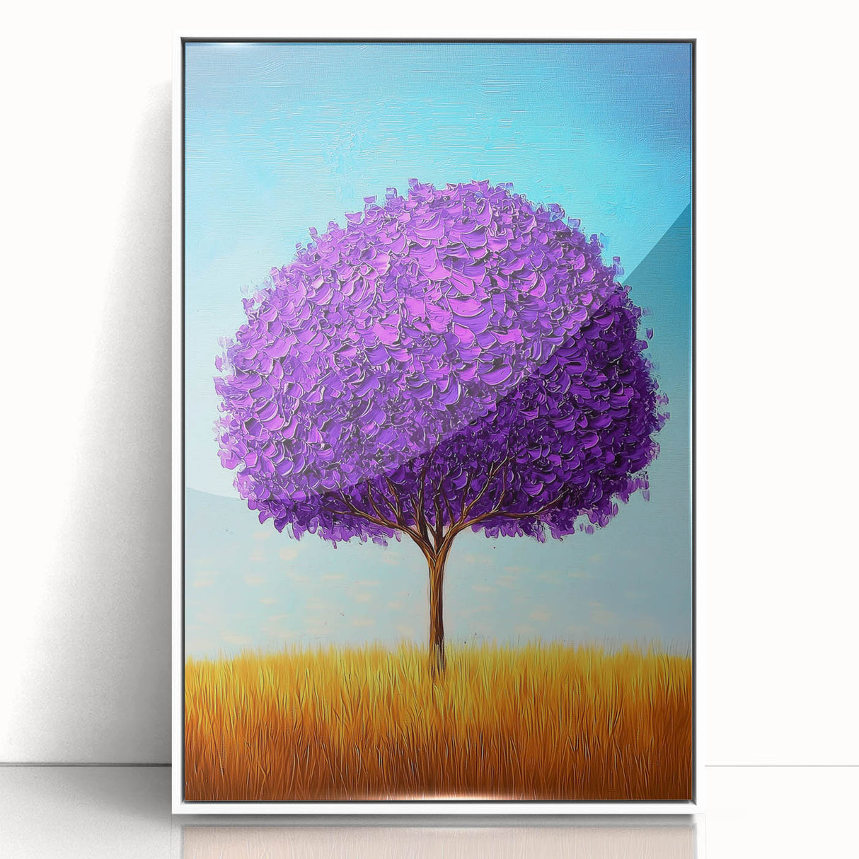 Framed Office Art – Vibrant Purple Tree Modern Office Wall Decor