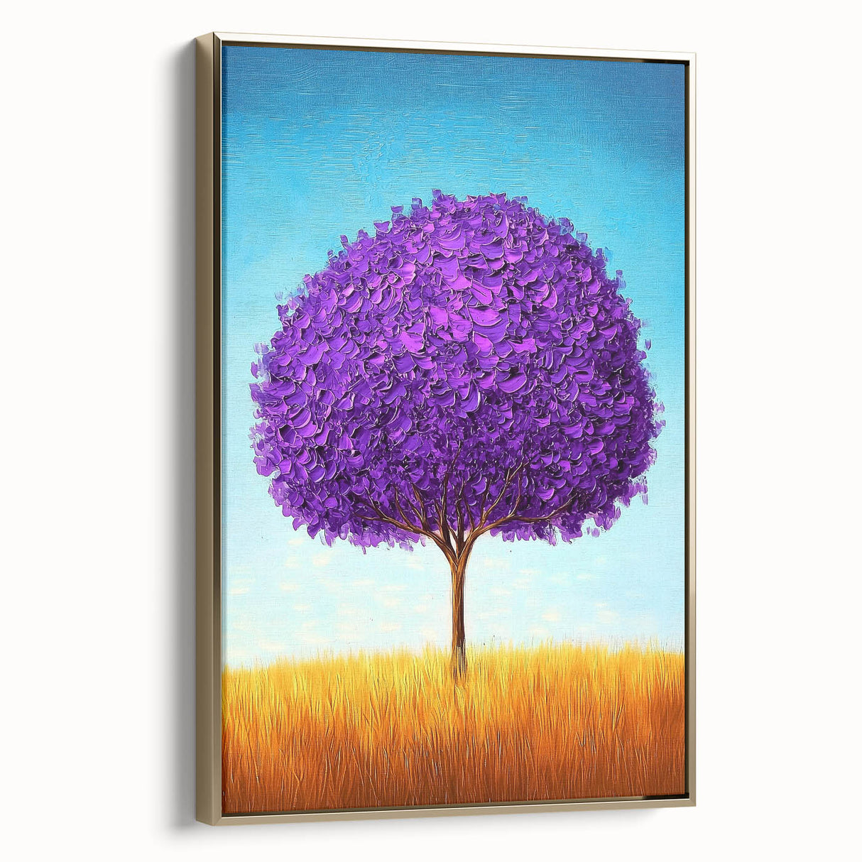 Framed Office Art – Vibrant Purple Tree Modern Office Wall Decor