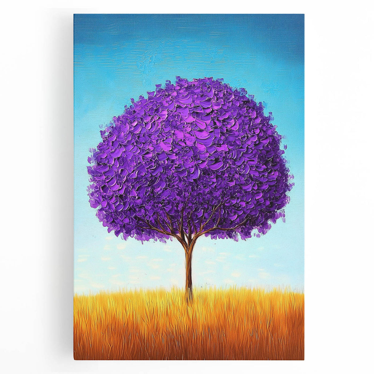 Framed Office Art – Vibrant Purple Tree Modern Office Wall Decor