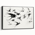 Framed black canvas featuring an artistic depiction of various animals in a vibrant, colorful design, ideal for enhancing home decor with a modern touch.
