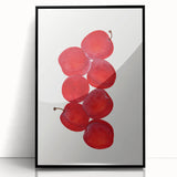 Large abstract wall art featuring assorted fruits in vivid colors, framed in black acrylic.