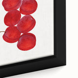 Extra large black framed canvas featuring a close-up of colorful, textured fruits, ideal for living room decor.