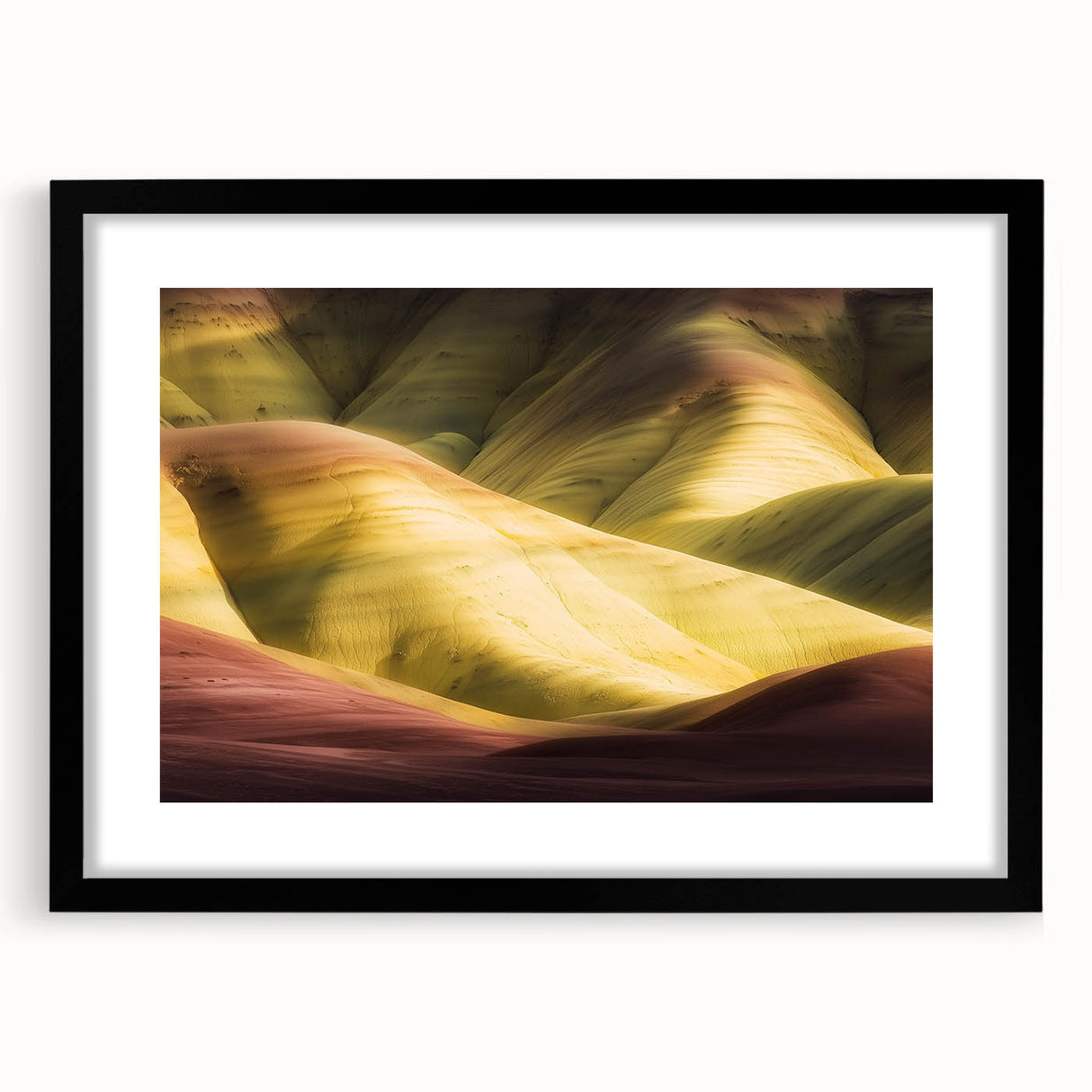 Landscape canvas print showcasing a stunning canyon view, framed with a sleek black mat for an elegant look, perfect for enhancing interior decor.