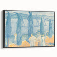 Serene Lakeside Promenade - Modern Wall Art with Pointillist Style