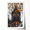 Extra large rolled print featuring a fall-themed floral design in warm orange and red tones, ideal for art wall dining room.