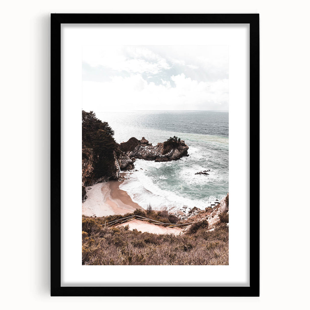Extra large, colorful abstract art print featuring textured brush strokes in vibrant hues on a black framed canvas.