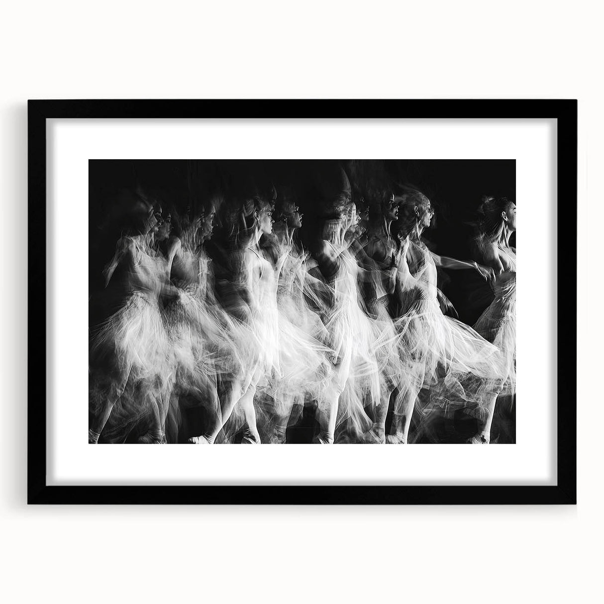 Echo of Motion – Emotive Ballerina in Dynamic Abstract Wall Art