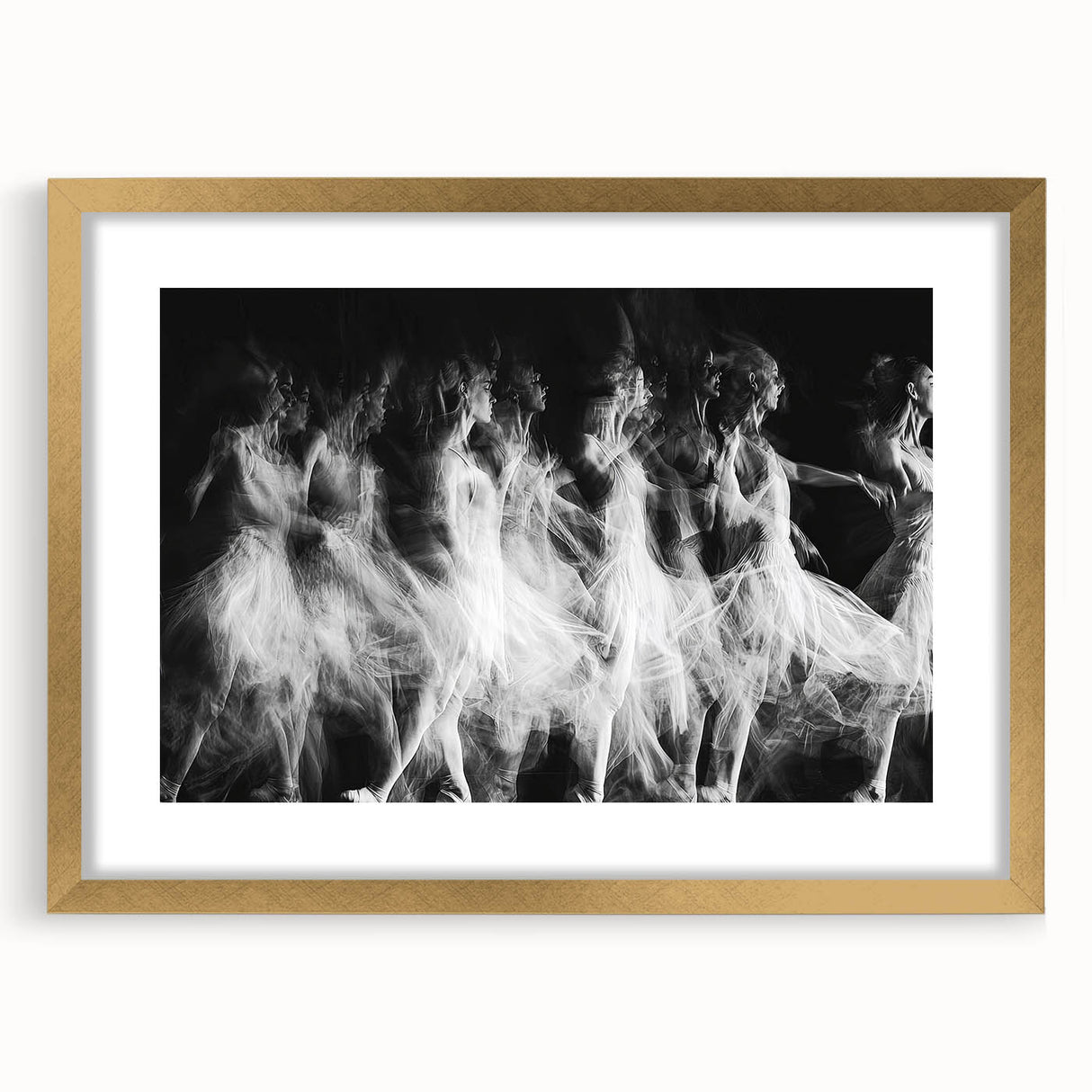 Echo of Motion – Emotive Ballerina in Dynamic Abstract Wall Art