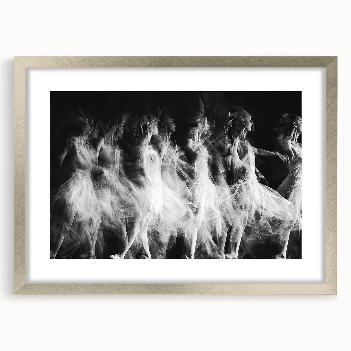Echo of Motion – Emotive Ballerina in Dynamic Abstract Wall Art