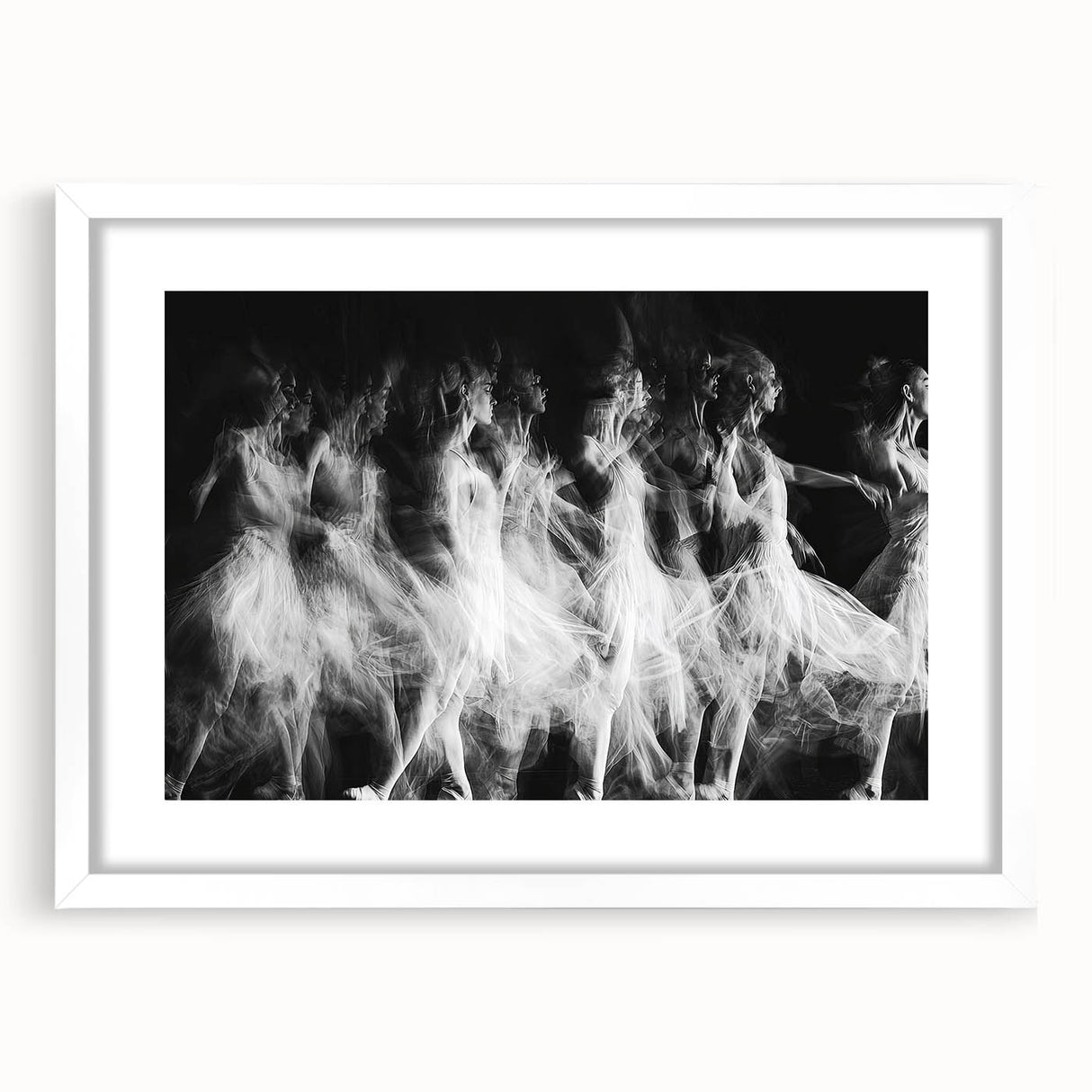Echo of Motion – Emotive Ballerina in Dynamic Abstract Wall Art