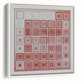 Abstract geometric framed canvas artwork showcasing a modern design in white tones, elegantly displayed from a side view, perfect for contemporary home decor.