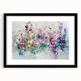 Abstract splatter art frame with a black mat, showcasing vibrant paint splashes in various colors, perfect for modern home or office decor.
