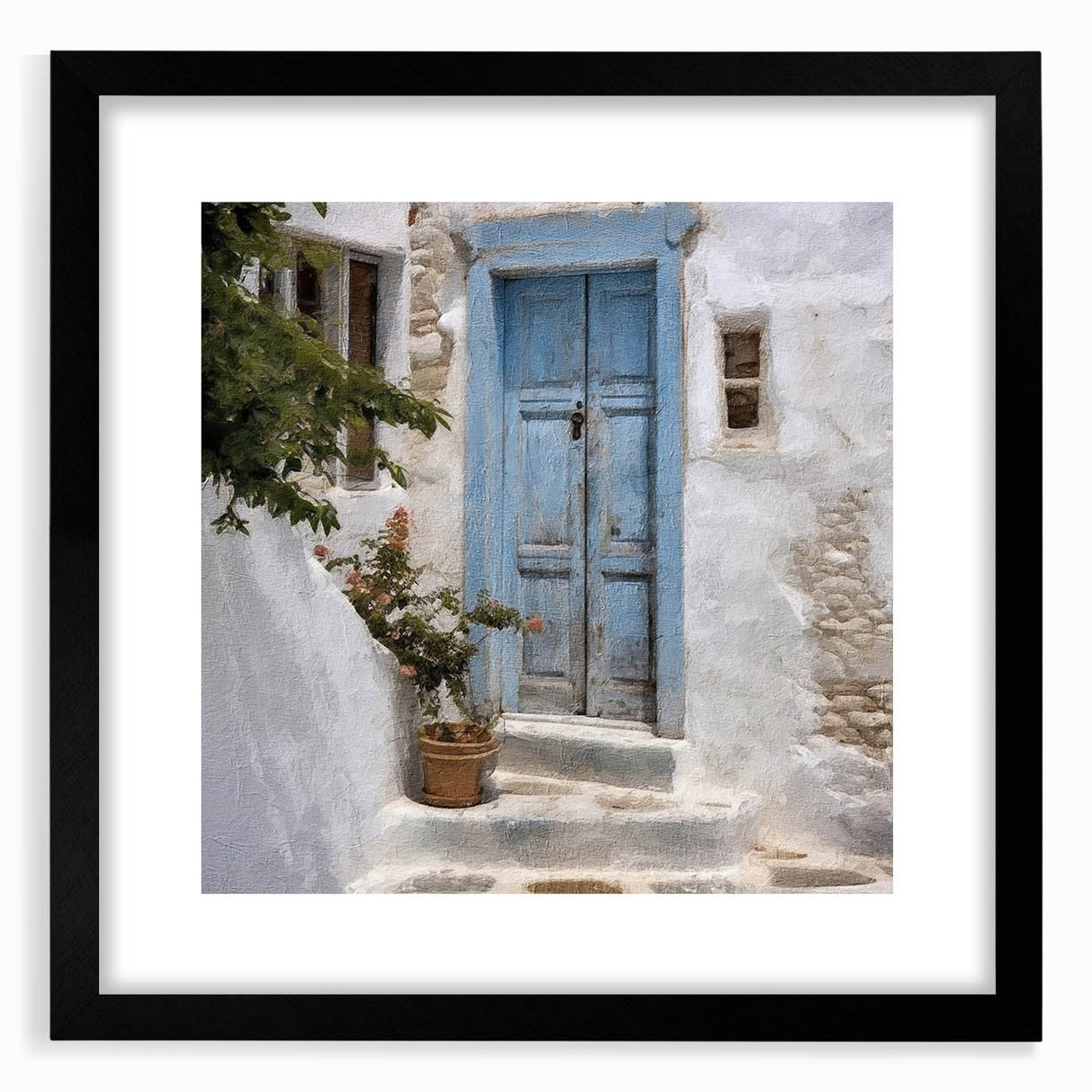 Extra large, colorful abstract art print featuring textured brushstrokes in vibrant hues on a framed canvas.