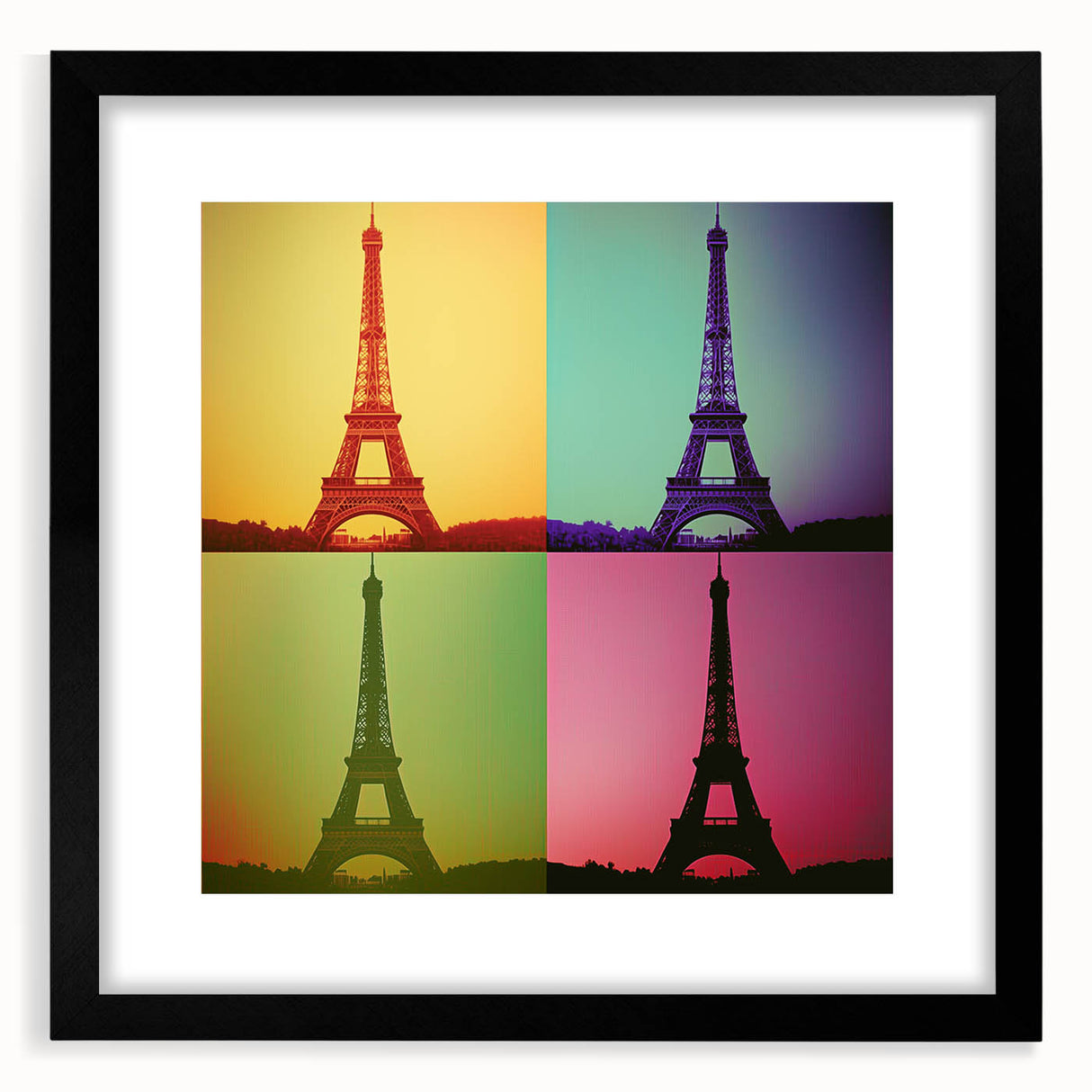 Extra large abstract art print featuring colorful textured strokes on a black framed canvas, ideal for living room decor.
