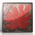 Framed wall art showcasing a vibrant design of flowers and botanical leaves on a black background, perfect for modern home decor. This acrylic artwork adds a stylish touch to any room.